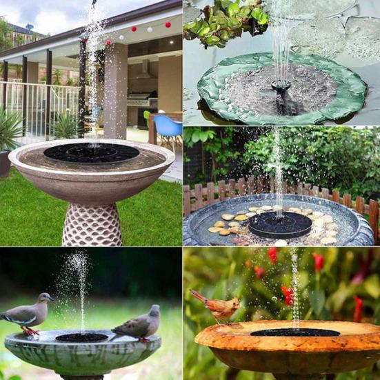 Solar Fountain Pump Kit Solar Powered Bird Bath Fountain with 6 Spray Nozzles