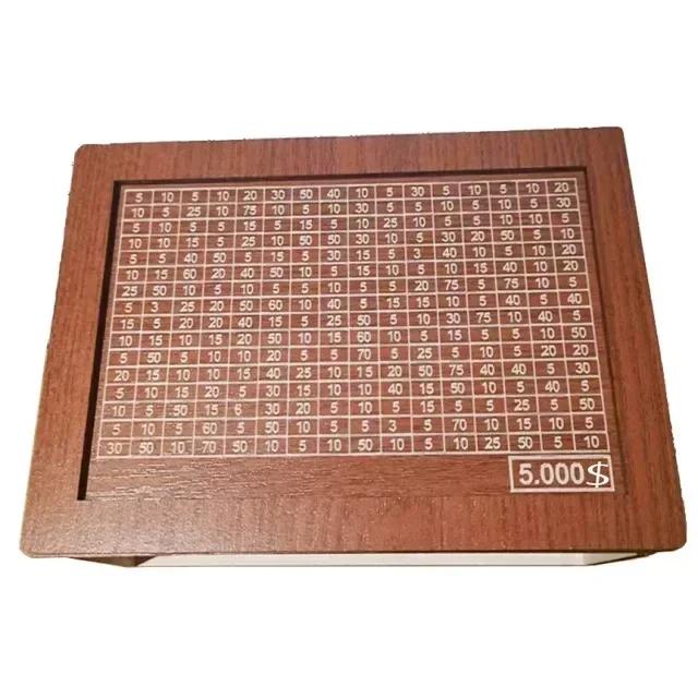 Копилка для денег 500/1000/2000/3000/5000/10000 евро, деревянная копилка для денег, многоразовая копилка с копилками для целей и чисел