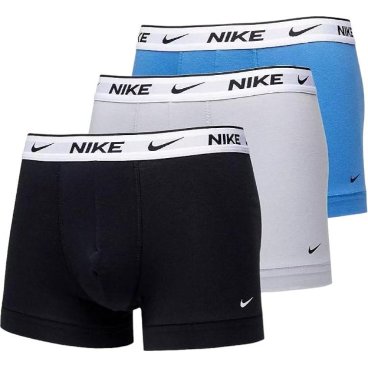 Nike Мужское нижнее белье Боксеры с принтом букв и логотипом, эластичные, 3 шт. KE1008-F8G