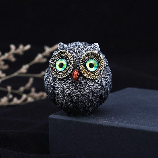 Миниатюрная фигурка совы-хранителя Yousheng, украшение из смолы, сова-счастливчик, настольная статуэтка мудрого наблюдателя, пухлая сова с большими глазами, подарок для любителей птиц