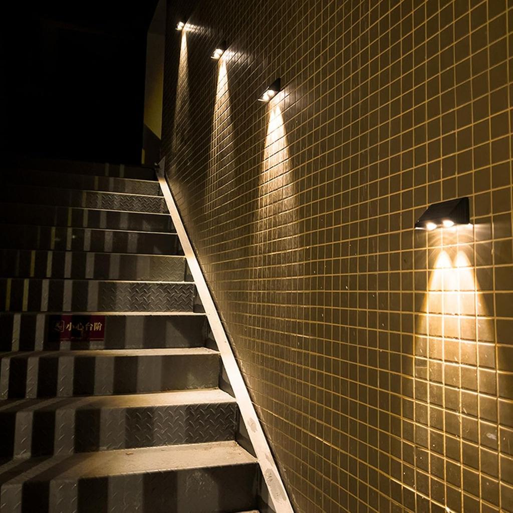 Topyond Солнечный настенный светильник для улицы, беспроводные солнечные фонари для ограждения, IP54 водонепроницаемые автоматические светодиодные настенные бра на солнечных батареях для сада, заднего двора, патио, двора