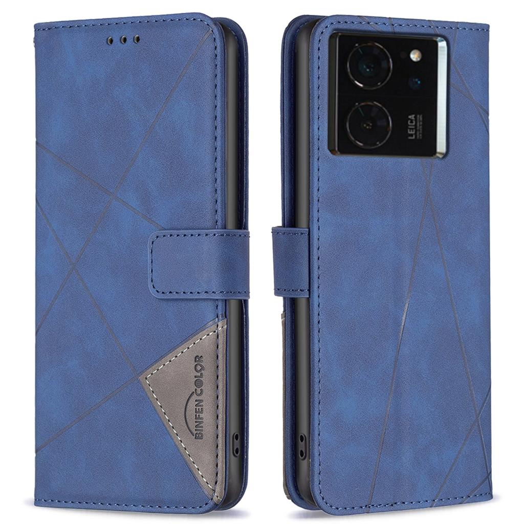 BINFEN COLOR Чехлы для телефона Xiaomi 14T Кошелек Подставка Геометрический тисненый кожаный чехол