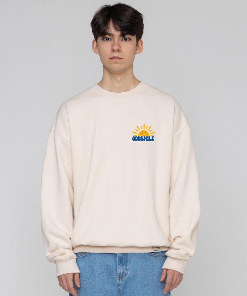 GRAVER [Унисекс] Толстовка Oddsmile Sun Smile_Кремовый