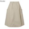 ZANZEA Женские повседневные свободные летние юбки с эластичной резинкой на талии