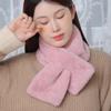 Women's Winter Plush Thickened Scarf - Korean Style Pure Color Rex Rabbit Fur Collar