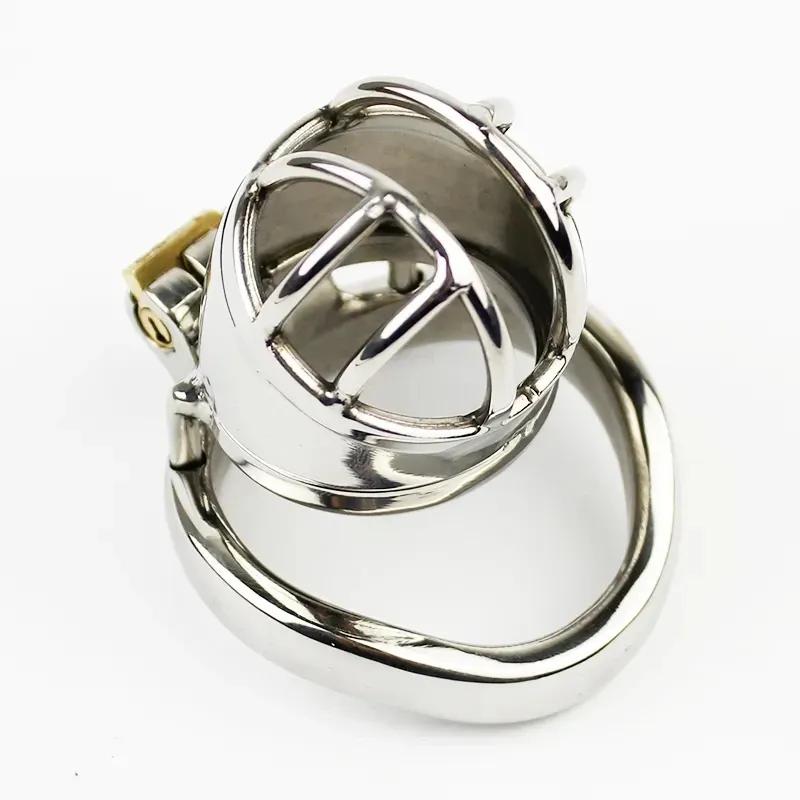 Male Chastity Device Urethral Lock Stainless Steel Cock Cage Cock Ring Penis Cage BDSM Adult Game Sex Toys For Men Chastity Belt
