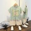 Bolalar Hanbok O'g'il bolalar Yoz Chaqaloq Mandarin Xitoycha Uslub O'g'il bolalar Yozgi Qisqa yengli Kostyum Etnik Shamol Yaxna Qismi Qadimgi Kostyum