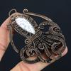 Octopus Shape Dendrite Opal Gemstone Pure Copper Wire Wrapped Handmade Pendant Fancy Jewelry