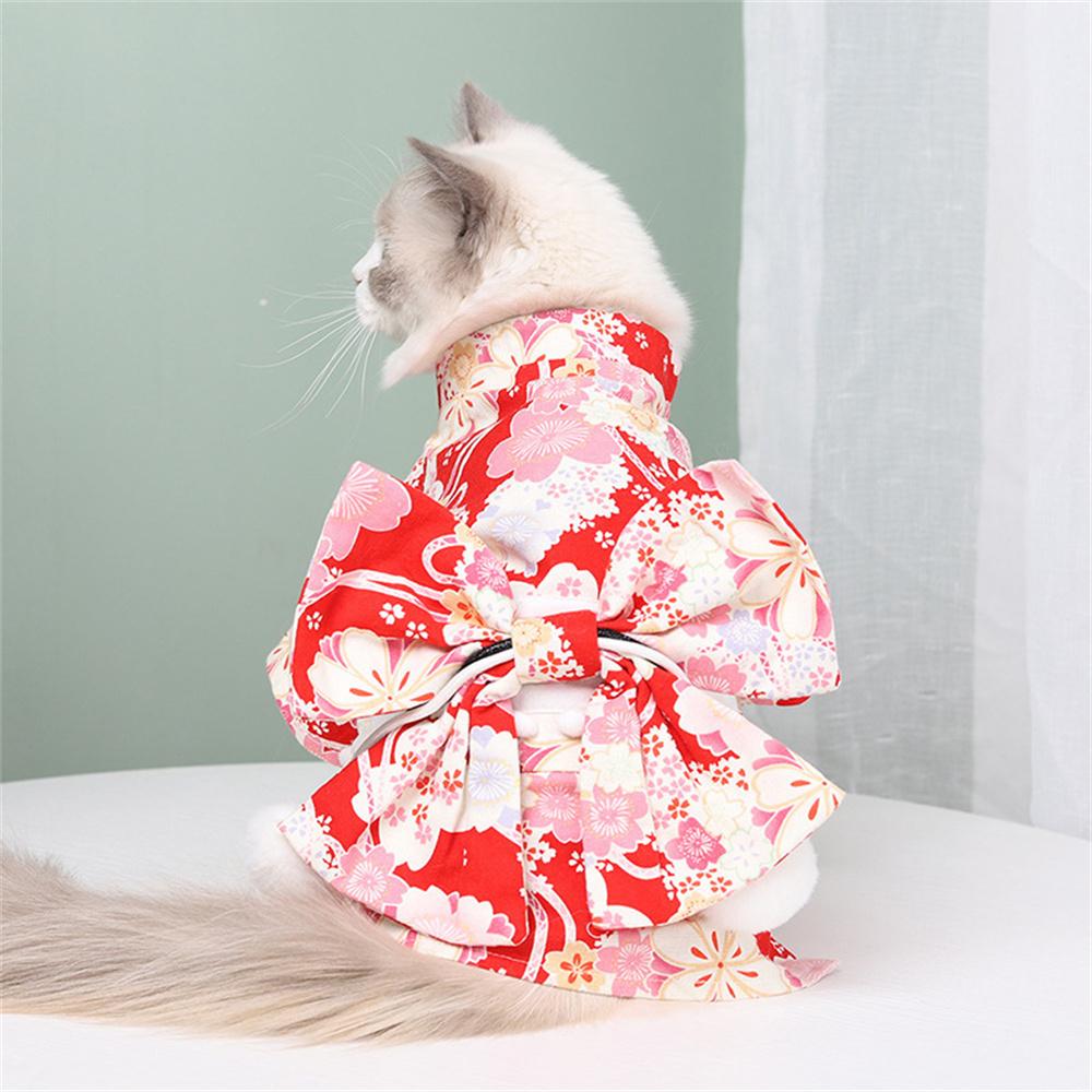 Japanese Retro Sphynx Cat Clothing for Cats Gotas Cherry Blossom Print Pet Kimono Persian Chinchilla Costume mascotas Clothes