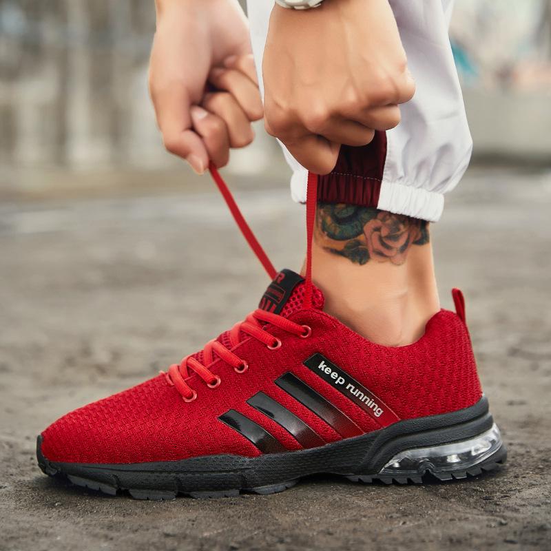 Мужские кроссовки для бега, низкий верх из дышащей сетчатой ткани Flyknit, легкая воздушная амортизация, весенние повседневные спортивные кроссовки, большой размер