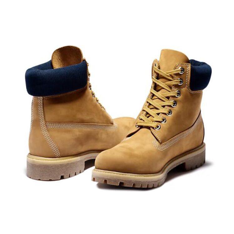 Timberland 6-дюймовые водонепроницаемые ботинки 'Пшеничный нубук с синим воротником' A2DVF231