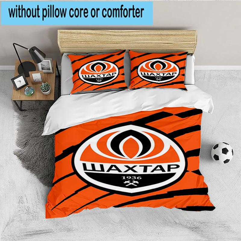 Shakhtar Donetsk Crest Design 3PCS Bedding set,Ideal for 1pc Duvet Cover And 2pcs Pillowcases Perfect for Fan gift,Ideal for Bedroom, Dormitory