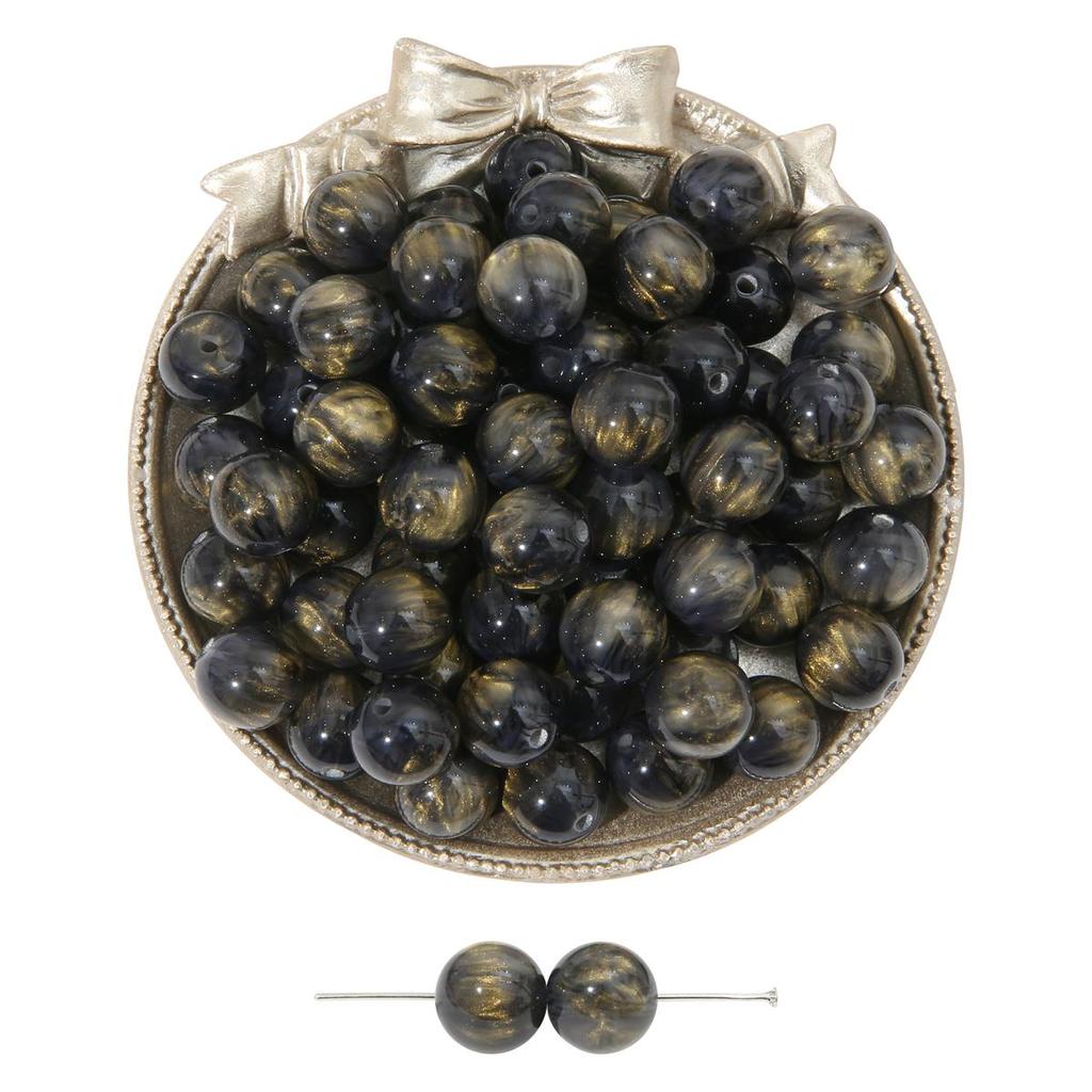 10-50 шт., бусины из смолы ручной работы, золотая фольга, бусины «кошачий глаз» для ожерелья, браслета, сережек, изготовления ювелирных изделий, бусины