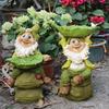 Cute Dwarf Sculpture Ornament Resin Art Statue Fairy Garden Decoration Bird Food Dispenser  Yard