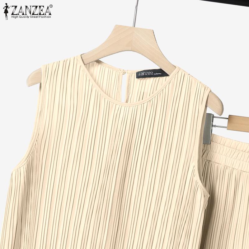 ZANZEA Женские безрукавки, топы и длинные юбки, летние комплекты из двух частей