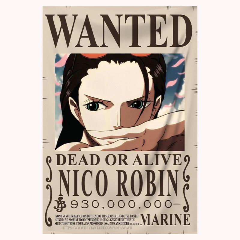 Гобелен с плакатом «Wanted» из One Piece, Луффи Зоро Эйс Нами Катакури Аниме Настенный декор