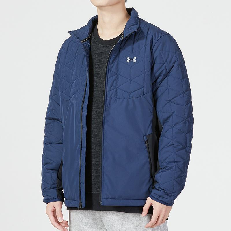 Under Armour Мужская гибридная гольф-куртка UA ColdGear Reactor Storm с полной молнией 'Синяя' 1364642-408