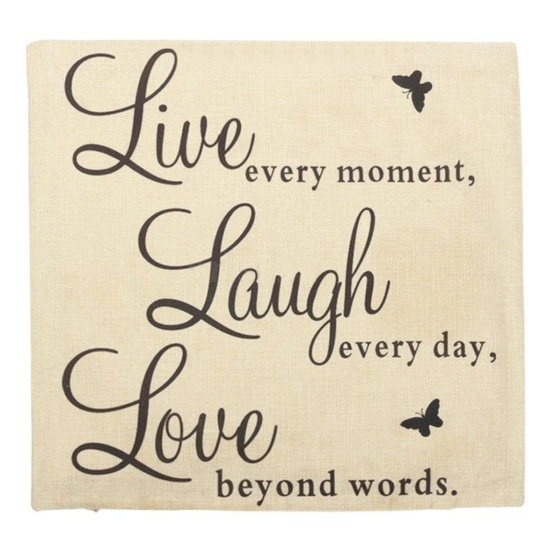 Новый Чехол для подушки Live Laugh Love Quotes Home Decor из хлопка и льна