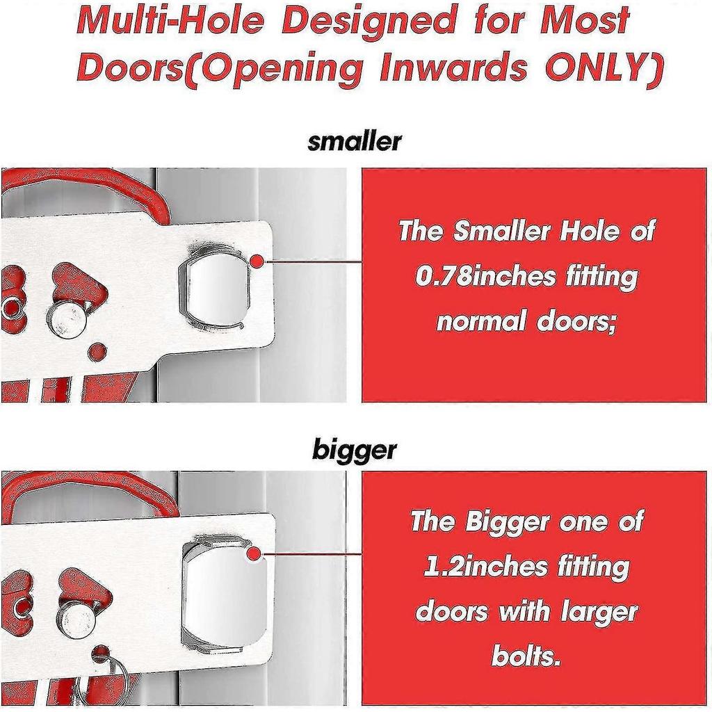 Portable Door Lock Home Security Door Locker Travel Lockdown Locks