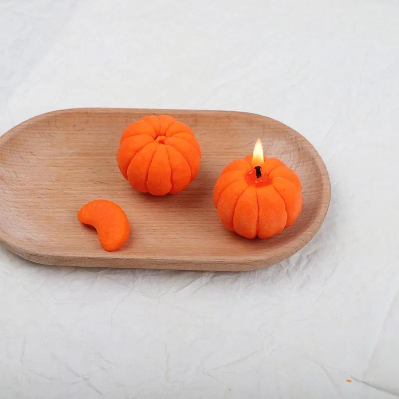 1шт Апельсиновая форма восковая декоративная форма креативная очищающая апельсиновая ароматизированная свеча силиконовая форма