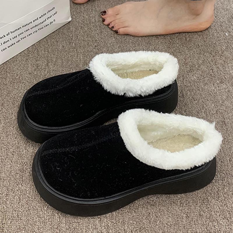 Меховые балетки на платформе женские замшевые зимние ботильоны теплая обувь 2025 зимние новые короткие плюшевые спортивные ботинки челси повседневные кроссовки Botas