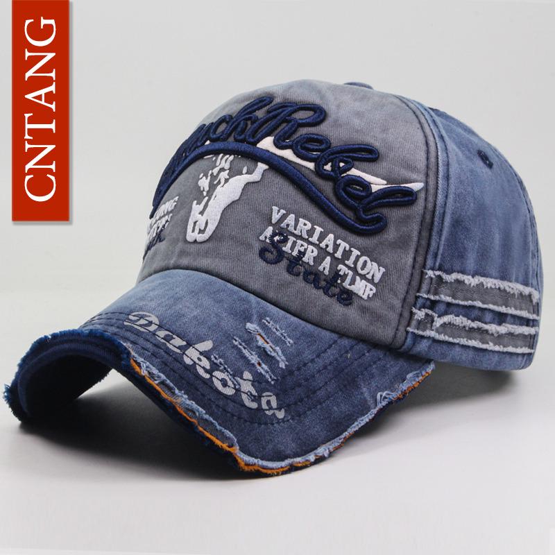 Стильная вышитая кепка-snapback, регулируемая, из хлопка, стираная, повседневная, бейсбольная, винтажная, модная, трендовая, летняя, кепки Cntang для мужчин и женщин, модная шляпа