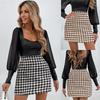 Spring Autumn Y2K Sexy Fashion High Waist Houndstooth A-line Skirt Women Casual Vintage Plaid Lady Korean Slim Female Hip Skirts