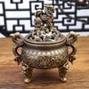 Винтажная сплавная подставка для благовоний, держатель для палочек, трехногая, полая, мини-подставка для благовоний из сандалового дерева, чайная церемония, украшение для дома