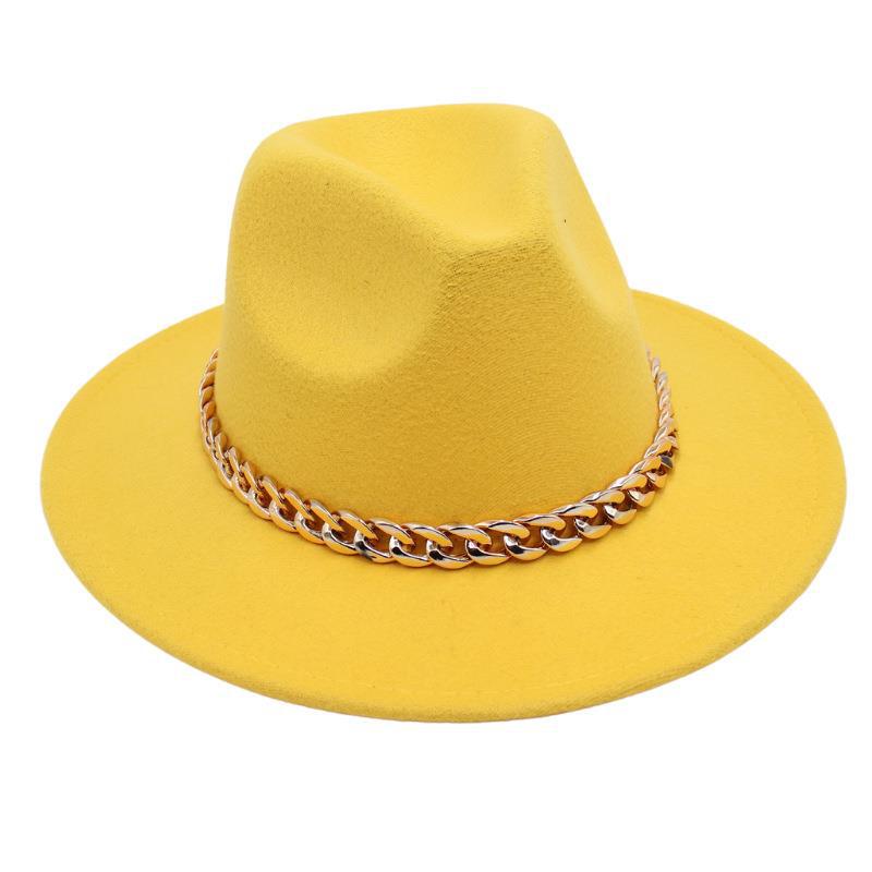 Шляпа-котелок с цепочкой, джазовая шляпа для мужчин и женщин, фетровая шляпа Джексона, сценическая твидовая шляпа