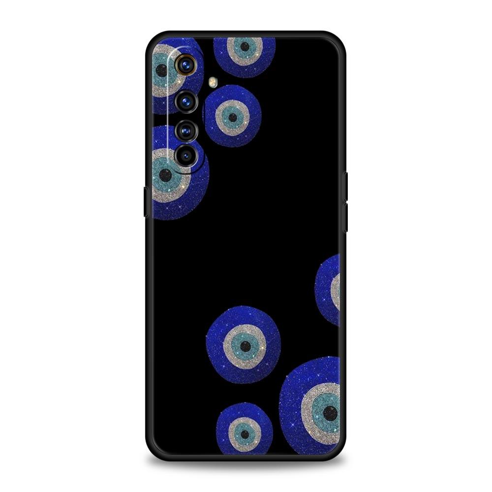 Чехол для телефона с принтом Синий Глаз Удачи и Сглаза Для Realme 10 9 8 5G 7 6 GT2 Pro Plus 9i 8i C21 C11 C25 C35 GT Neo 2 3 3T Черный Чехол
