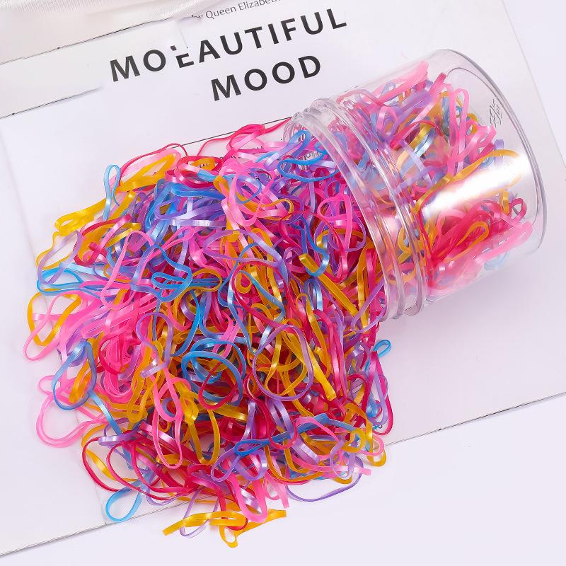 500pcs disposable thickened elastic bands for children's small hair accessories; elastic bands that are strong and never break