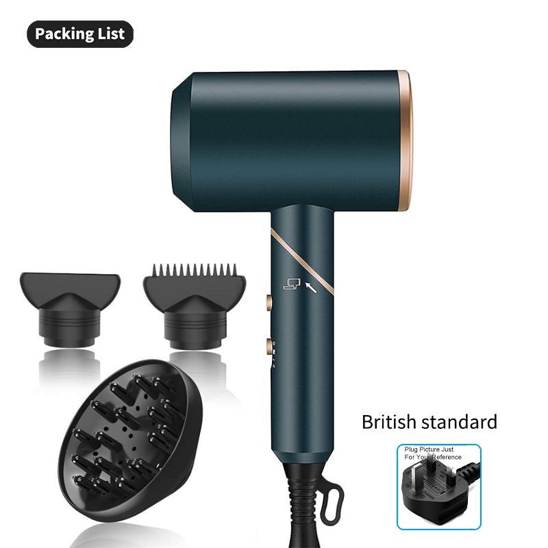 Профессиональный фен мощностью 1800 Вт с диффузором и насадками Мощный фен для быстрой сушки Компактный легкий дорожный портативный фен для пользователей