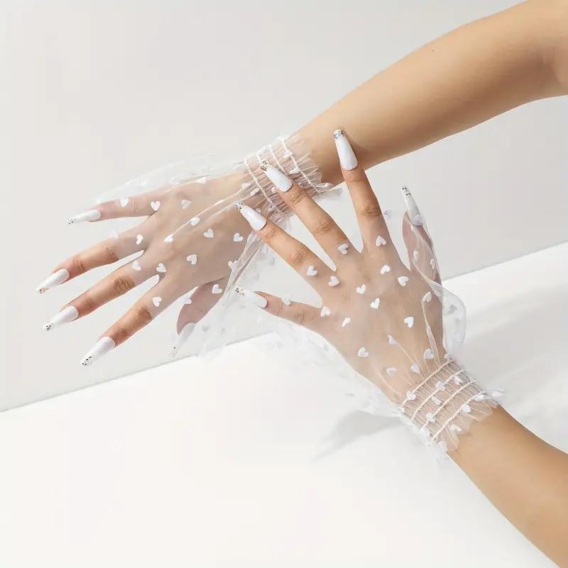 Идеальное Сочетание Элегантный Тонкий Кружевной Съемный Рукав-Клеш Сетчатый Эластичный Свитер Манжеты на Запястье Одежда Декоративный