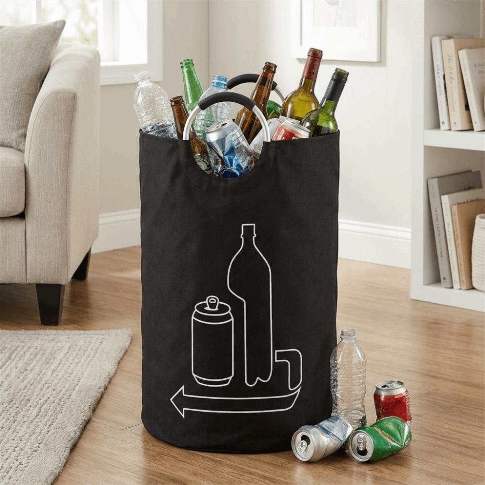 Large Capacity Empty Bottle Storage Basket Oxford Cloth Recycling Bin Bag Bedroom