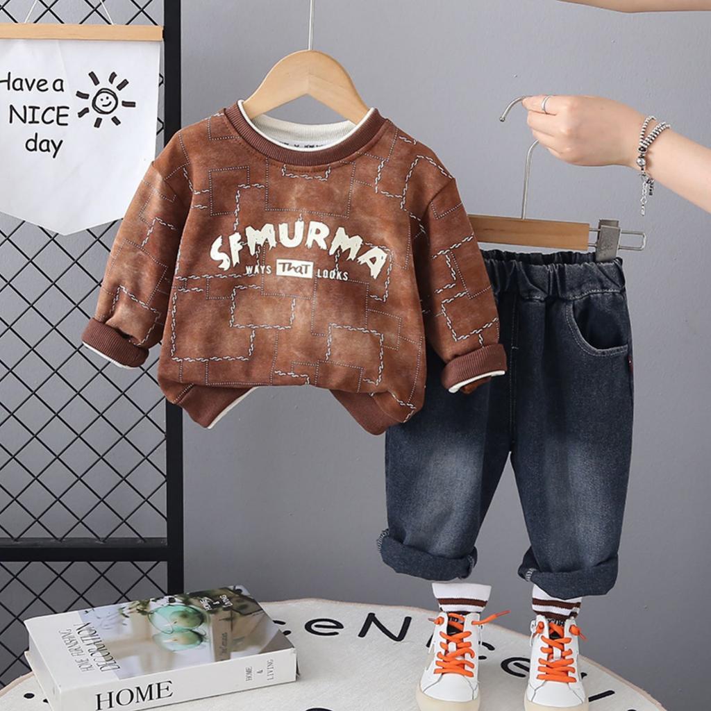 Детский повседневный комплект с длинным рукавом, удобные наряды для повседневной носки