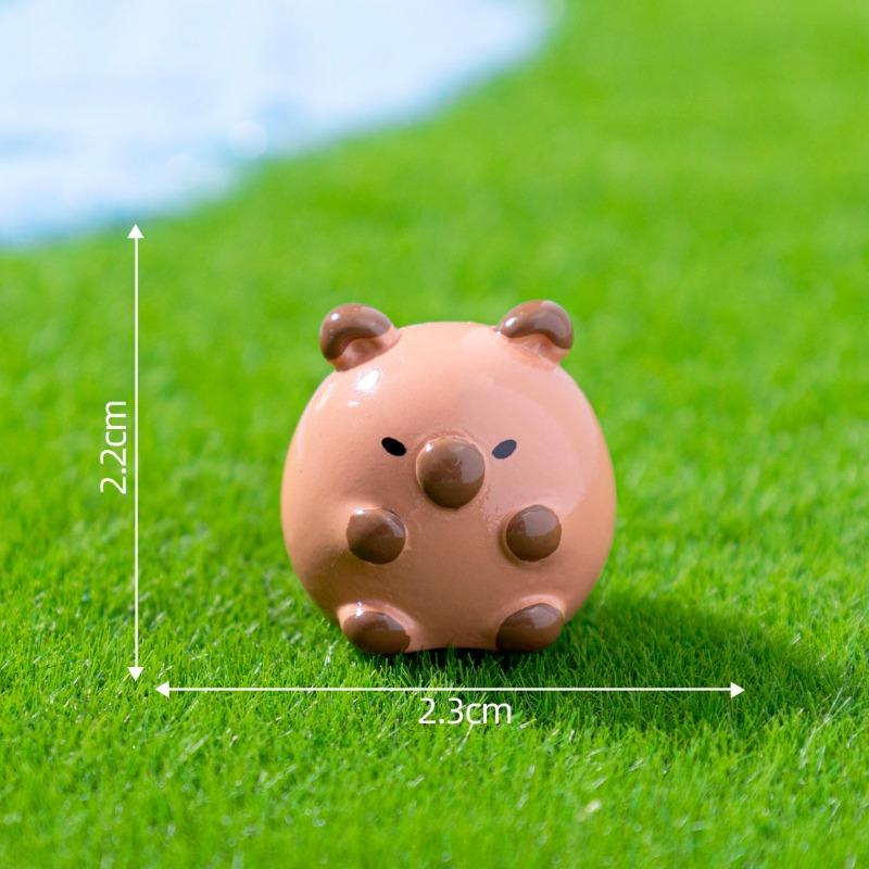 Милые и Пухлые Панда Капибара Маленькие Фигурки Животных Милые Украшения из Частиц Подвесные Аксессуары и Маленькие Орнаменты