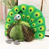 Simulated Peacock Plush Toy Peacock Open Screen Zoo Souvenir Ornament Doll Children'S Bird Cognition Textbook