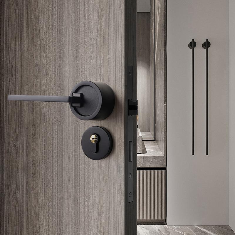 Nordic Door Handle Simple Indoor Mechanical Lock Bedroom Study Office Wooden Door Handle Split Lock