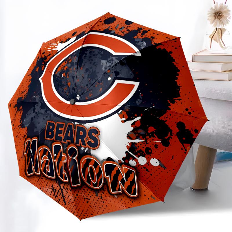 Складной зонт с принтом логотипа Chicago Bears, для улицы, отдыха и путешествий, прочная ткань зонта, подарок на день рождения и праздник