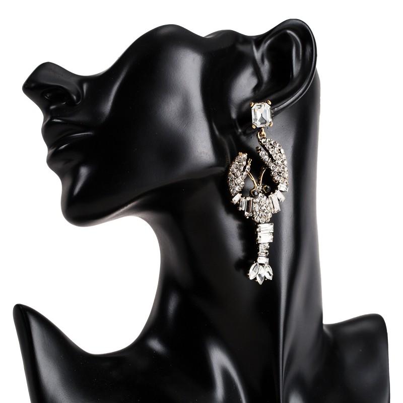 Acrylic Lobster Statement Earrings With Rhinestone Embellishment Women Vintage Chic Fashion Jewelry 2025 Collection