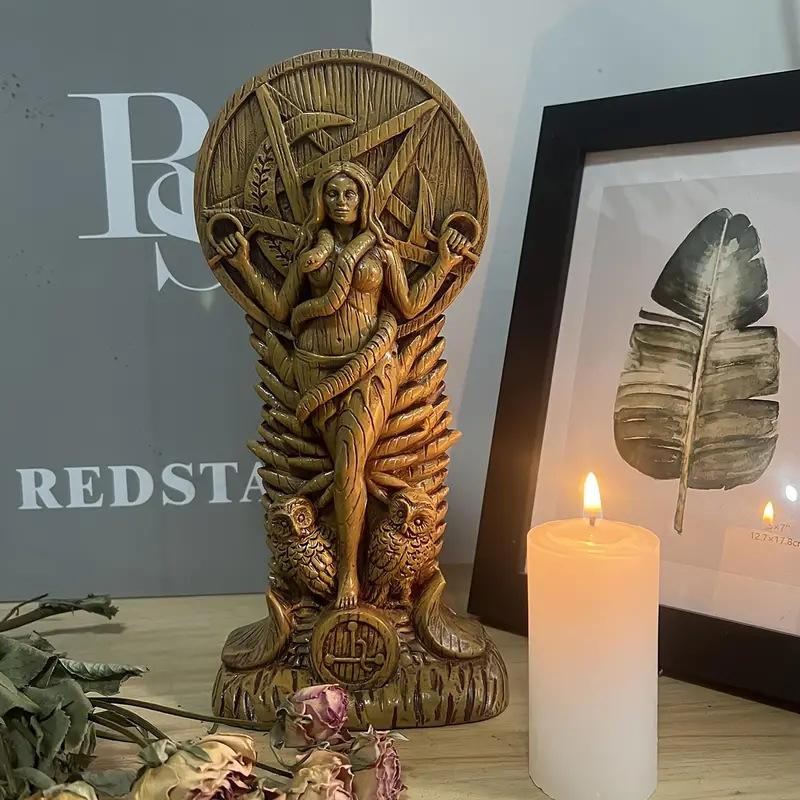 1pc Pagan Altar Goddess Witch Snake Maiden Statue Decoration Ornament Resin Crafts Home Accessories