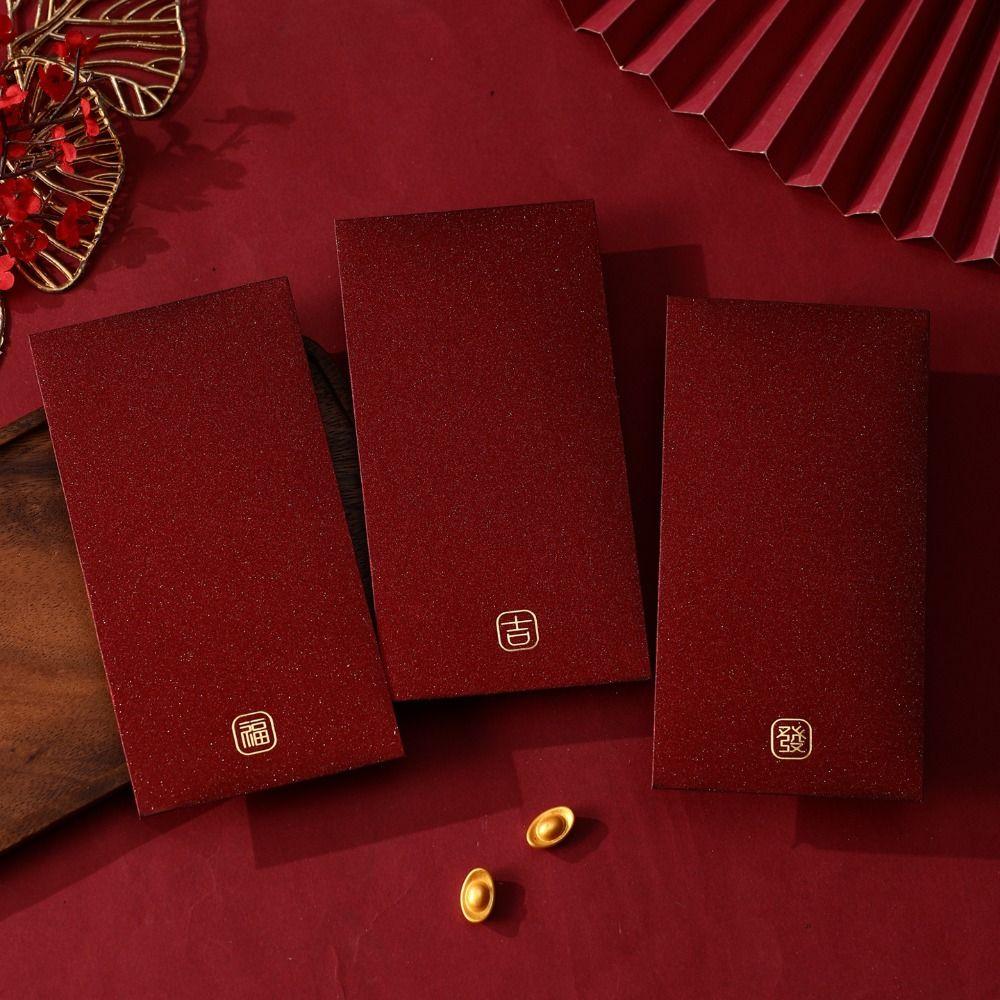 6Pcs New Year Red Envelopes Chinese Style Cash Gift Envelopes Creative 2026 Luck Money Bag