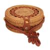 Rattan Hand Made Bag Round Stylish Women Handwoven Shoulder Bag for Beach Daily PartiesWhole Side