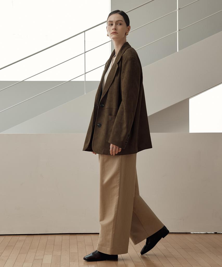 ZEROSTREET Lezero Oversized Suede Jacket / Brown