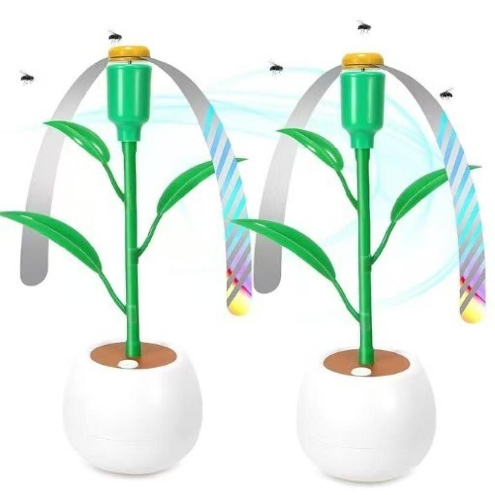 Easy-carry Portable Desktop Fly Fan Foldable Flower Pot Fly Repellent Fan Soundless Safe Food Fan Cooking