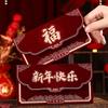 Flocking Chinese Red Envelopes Blessing Good Luck Red Packet New Year Gift Bags  Celebration Party
