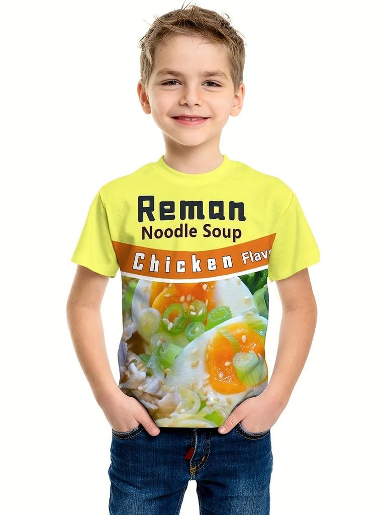 Модная детская футболка с 3D-печатью, круглый вырез, короткий рукав, для мальчиков и девочек, повседневные топы для детей