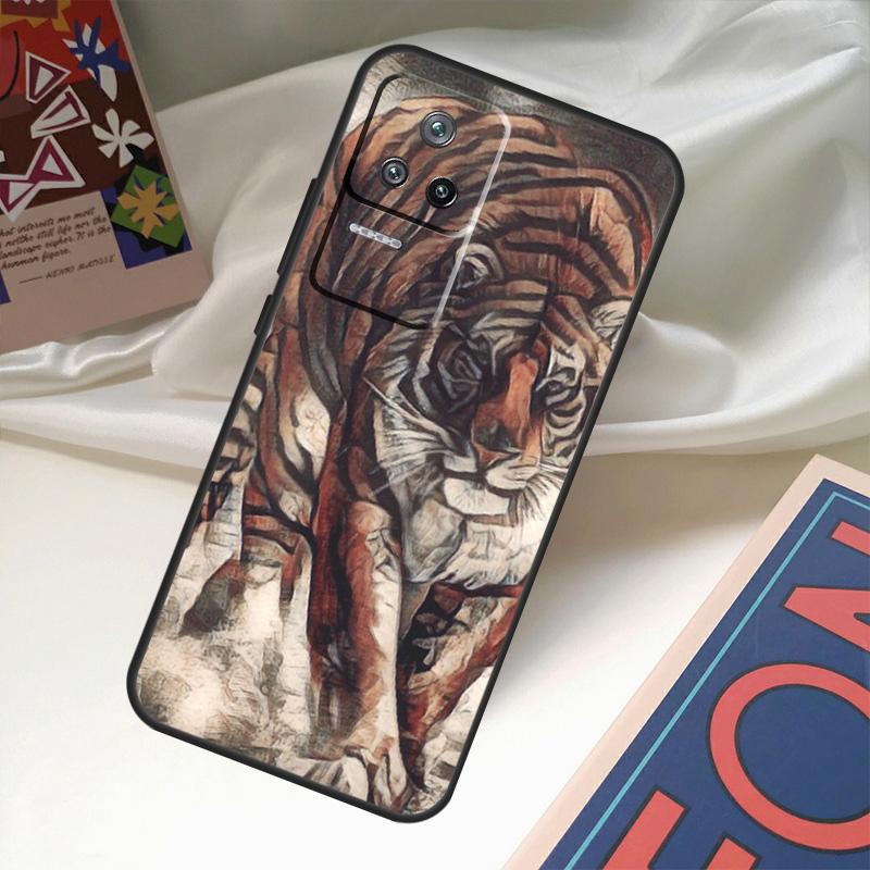 Ferocious Tiger Animal Case For POCO X6 Pro X3 X5 F3 F5 M5s M6 Pro Xiaomi 14 Ultra 11T 12T 13T Pro 12 13 Lite Cover
