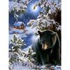 Полный 5D Diy Алмазная картина Черный медведь зимой Вышивка крестиком Домашний декор Подарок ручной работы