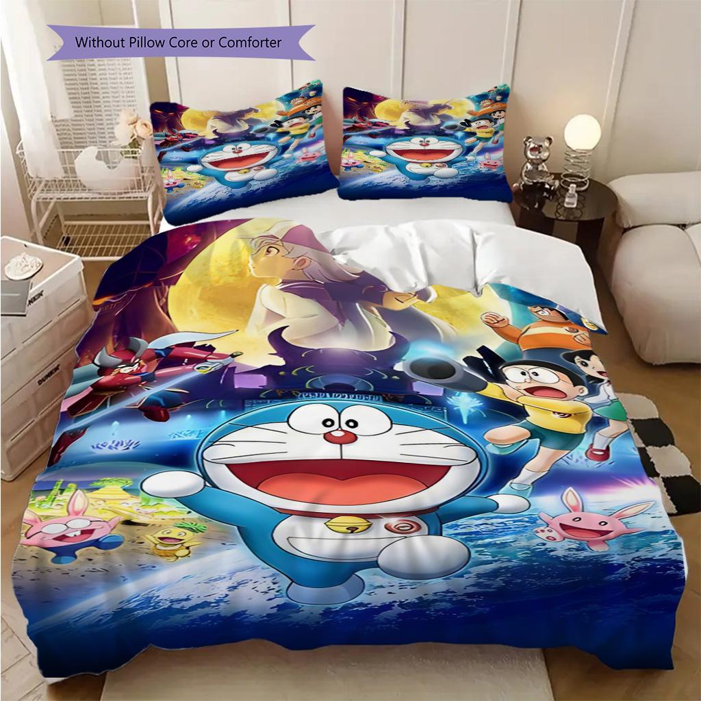 Doraemon Adventure Begins Threepiece Set 1 Duvet Cover 2 Pillowcase Without Core Duvet Cover And Pillowcase Bedding Set